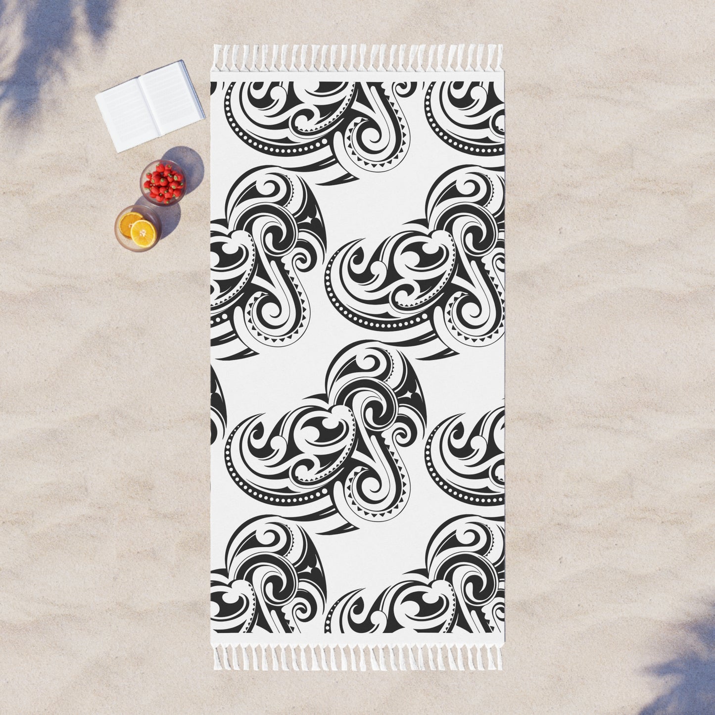 Black & White Tattoo Beach Towel