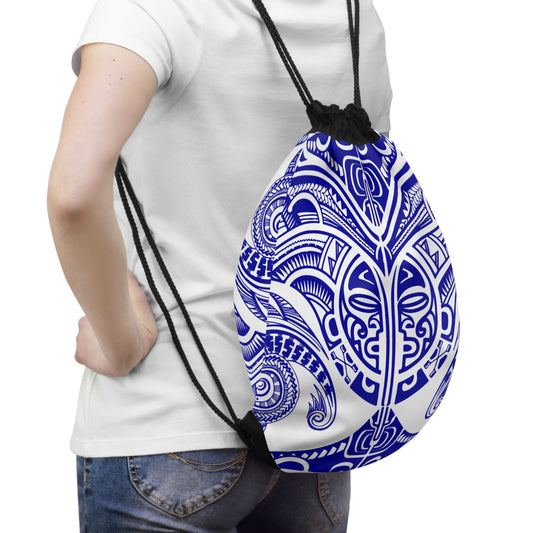 Blue Mandala Drawstring Bag