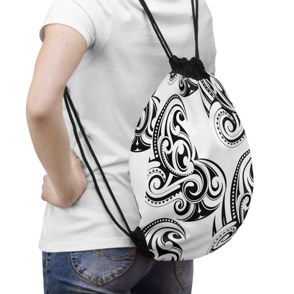 Black & White Drawstring Bag