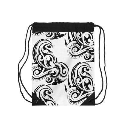 Black & White Drawstring Bag